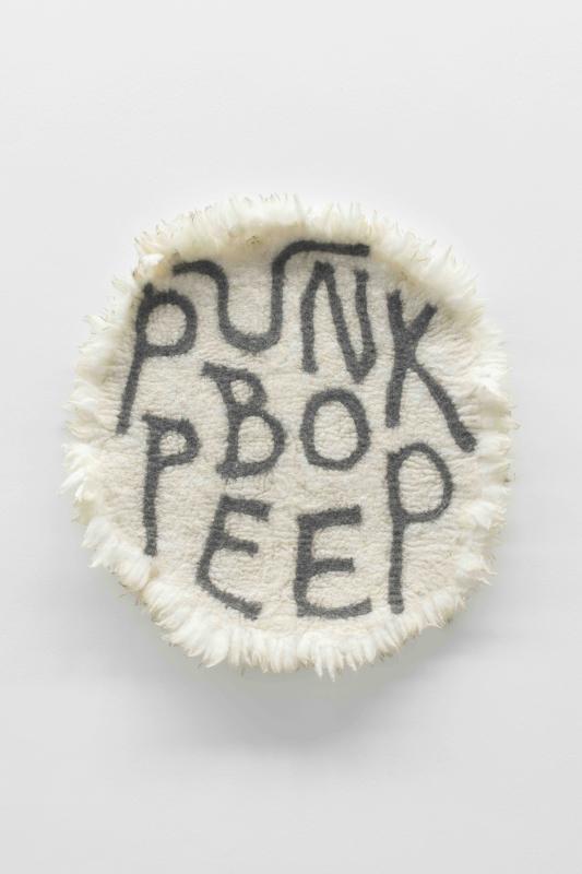 Punk Bo-Peep, felted raw wool from Gotland and Merino sheep, 107 × 107 cm, 2023