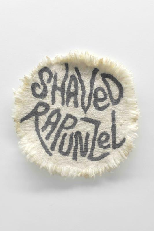 Shaved Rapunzel, felted raw wool from Tiroler Bergschaf, Lleyn and Gotland sheep, 110 × 100 cm, 2024