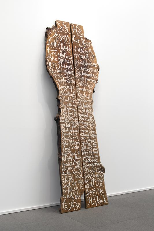 Songwood, hand-painted London plane, 330 × 113 x 6 cm, 2022.
